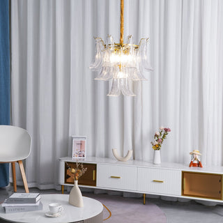 Murano Amber Glass Petal Chandelier
