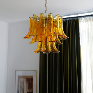 Murano Amber Glass Petal Chandelier