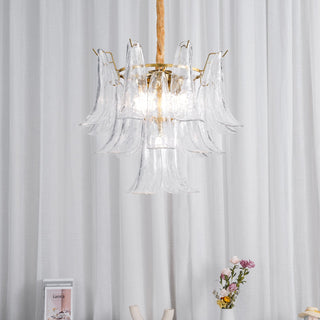 Murano Amber Glass Petal Chandelier