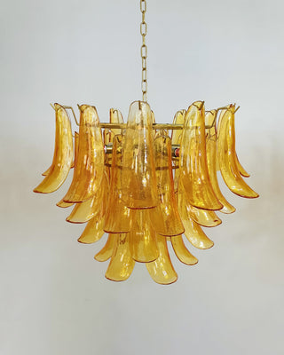 Murano Amber Glass Petal Chandelier