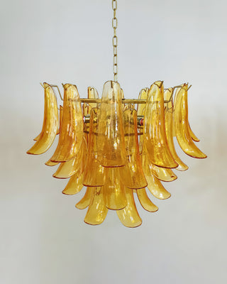 Murano Amber Glass Petal Chandelier