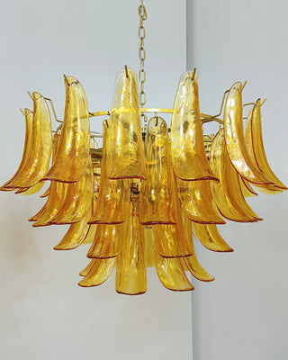 Murano Amber Glass Petal Chandelier