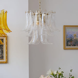 Murano Amber Glass Petal Chandelier