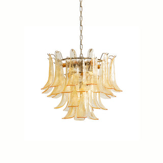 Murano Amber Glass Petal Chandelier