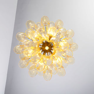 Murano Amber Glass Petal Chandelier