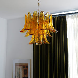 Murano Amber Glass Petal Chandelier