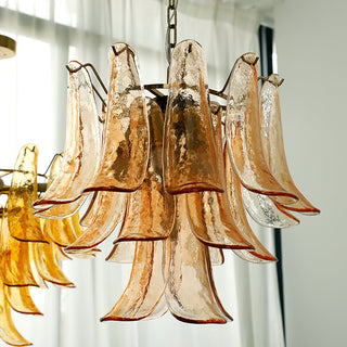 Murano Amber Glass Petal Chandelier