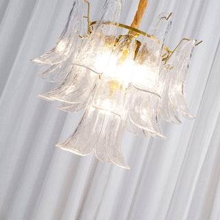 Murano Amber Glass Petal Chandelier