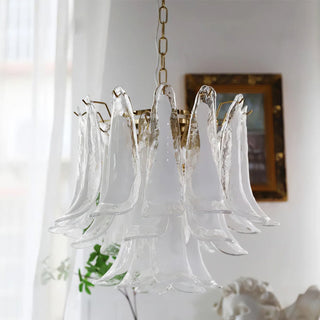 Murano Amber Glass Petal Chandelier