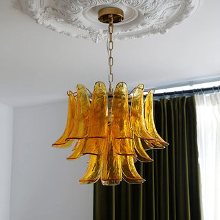 Murano Amber Glass Petal Chandelier