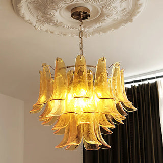 Murano Amber Glass Petal Chandelier