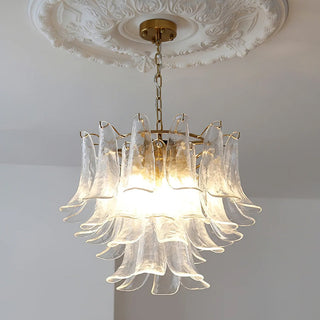 Murano Amber Glass Petal Chandelier