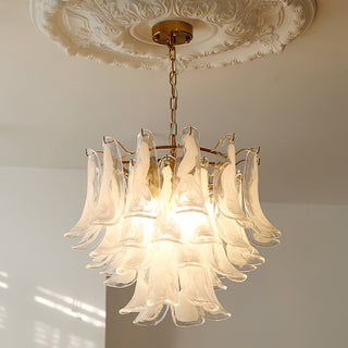 Murano Amber Glass Petal Chandelier
