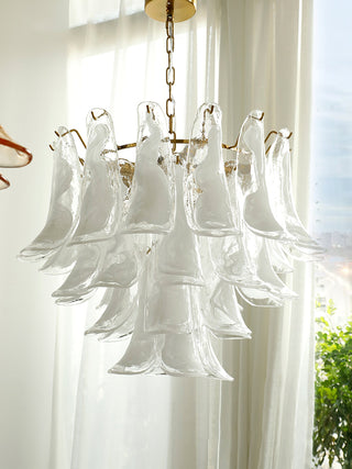 Murano Amber Glass Petal Chandelier