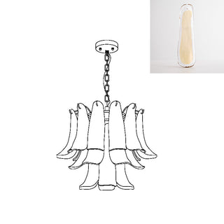 Murano Amber Glass Petal Chandelier
