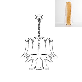 Murano Amber Glass Petal Chandelier