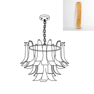 Murano Amber Glass Petal Chandelier