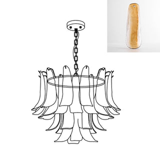 Murano Amber Glass Petal Chandelier