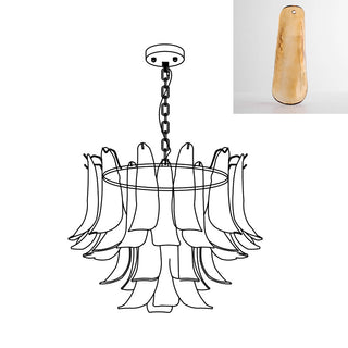 Murano Amber Glass Petal Chandelier