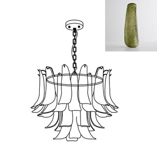 Murano Amber Glass Petal Chandelier