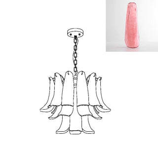 Murano Amber Glass Petal Chandelier