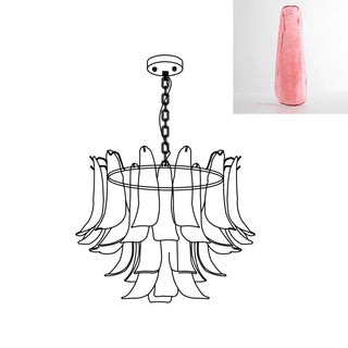 Murano Amber Glass Petal Chandelier