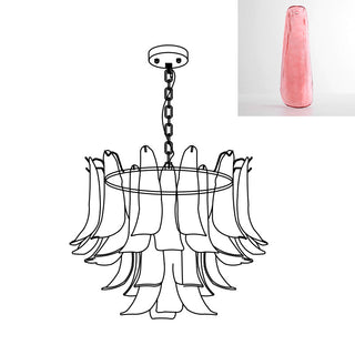 Murano Amber Glass Petal Chandelier