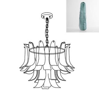 Murano Amber Glass Petal Chandelier