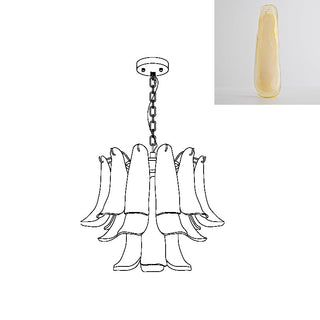 Murano Amber Glass Petal Chandelier