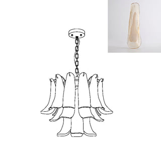 Murano Amber Glass Petal Chandelier