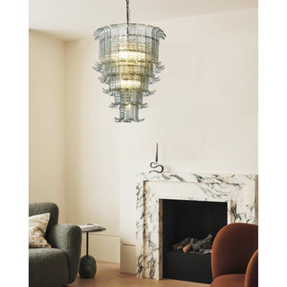 Kael Tiered Smoked Glass Chandelier