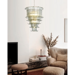 Kael Tiered Smoked Glass Chandelier