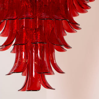 Murano Tiered Gold White Glass Petal Chandelier