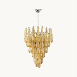 Murano Tiered Amber Textured Glass Chandelier
