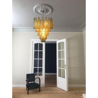 Murano Tiered Amber Textured Glass Chandelier
