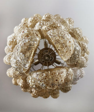 Murano Tiered Amber Textured Glass Chandelier