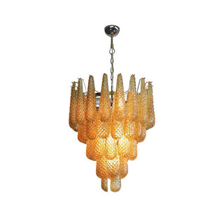 Murano Tiered Amber Textured Glass Chandelier