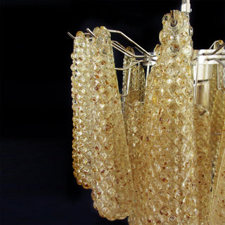 Murano Tiered Amber Textured Glass Chandelier