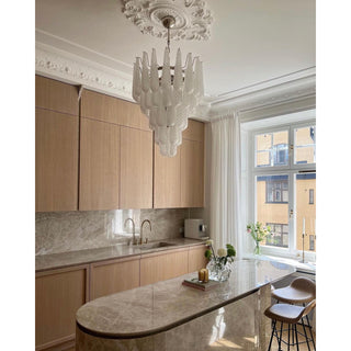 Murano Tiered Amber Textured Glass Chandelier