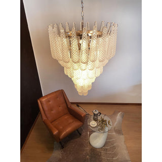 Murano Tiered Amber Textured Glass Chandelier