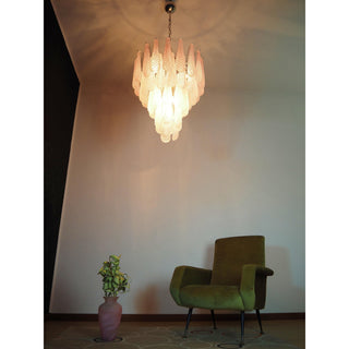 Murano Tiered Amber Textured Glass Chandelier