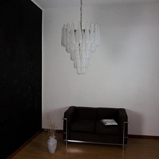 Murano Tiered Amber Textured Glass Chandelier