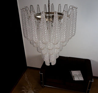 Murano Tiered Amber Textured Glass Chandelier
