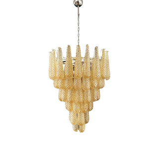 Murano Tiered Amber Textured Glass Chandelier