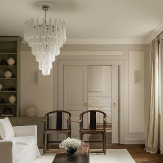 Murano Tiered Amber Textured Glass Chandelier