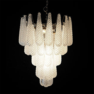 Murano Tiered Amber Textured Glass Chandelier