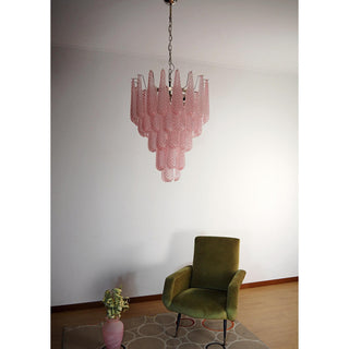 Murano Tiered Amber Textured Glass Chandelier