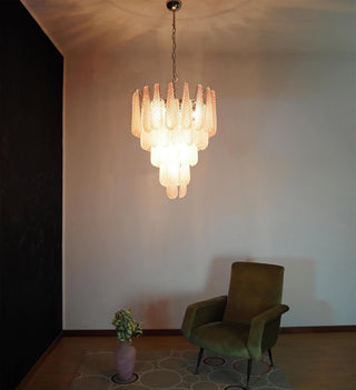 Murano Tiered Amber Textured Glass Chandelier