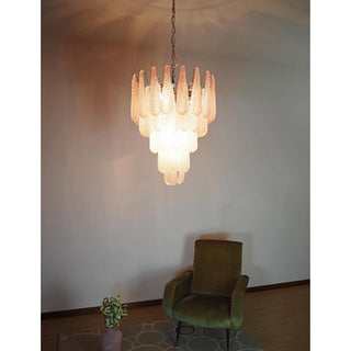 Murano Tiered Amber Textured Glass Chandelier