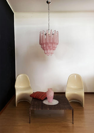 Murano Tiered Amber Textured Glass Chandelier